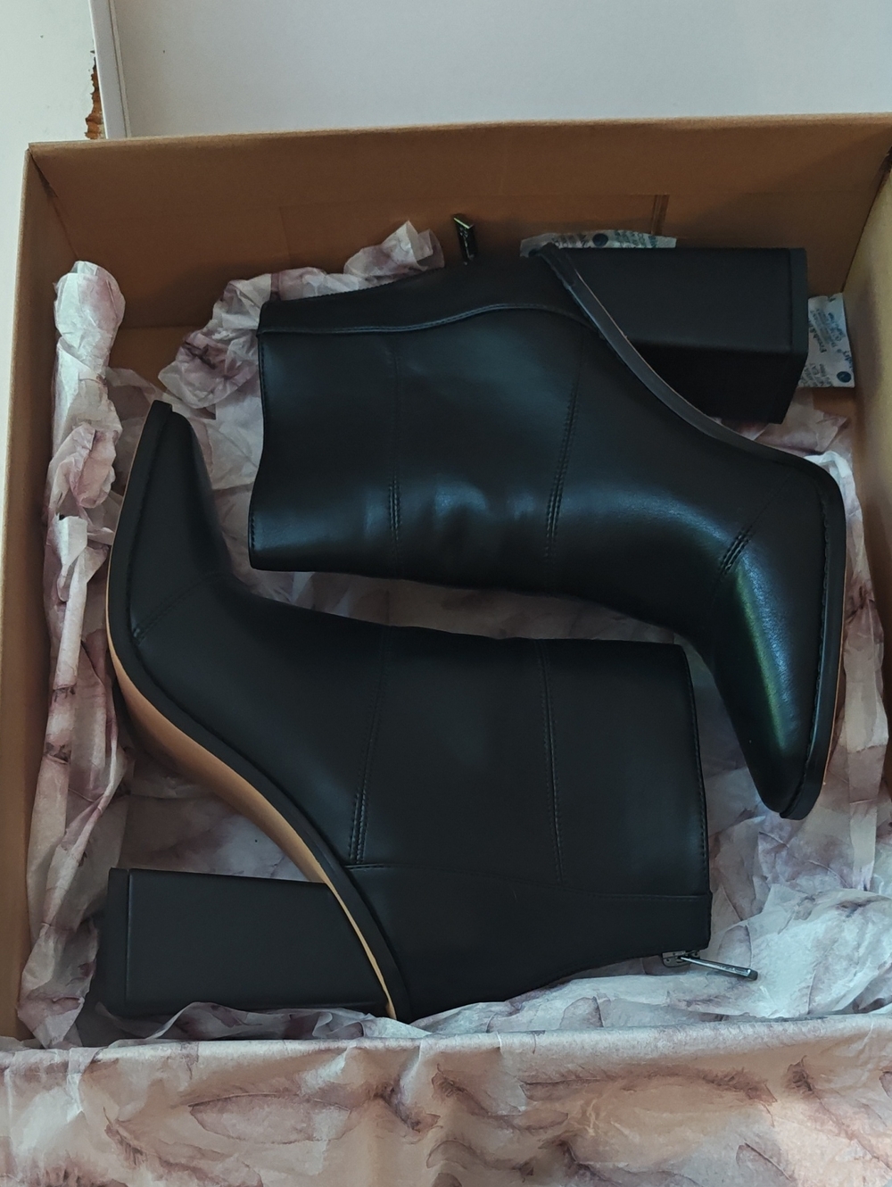 Jessica Simpson Marlea Black Leather Booties w Block Heel Sz 6.5 New in Box